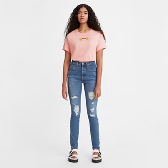 Levi's 501 S Skinny Jeans Indigo Sky - Dark Wash - Picture 1 of 17